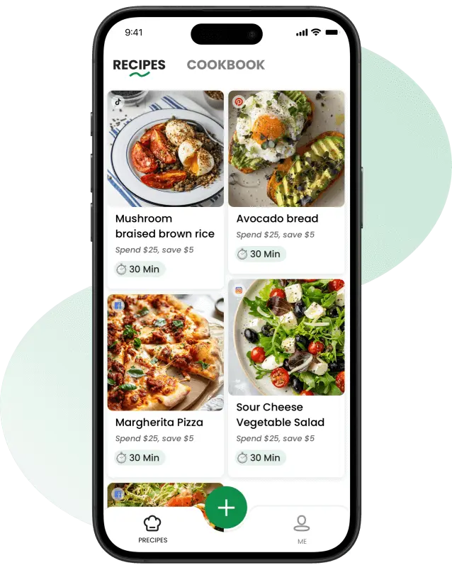 CookPal AI imports recipes from websites, TikTok, and Instagram; offers AI-powered meal planning and recipe management.
