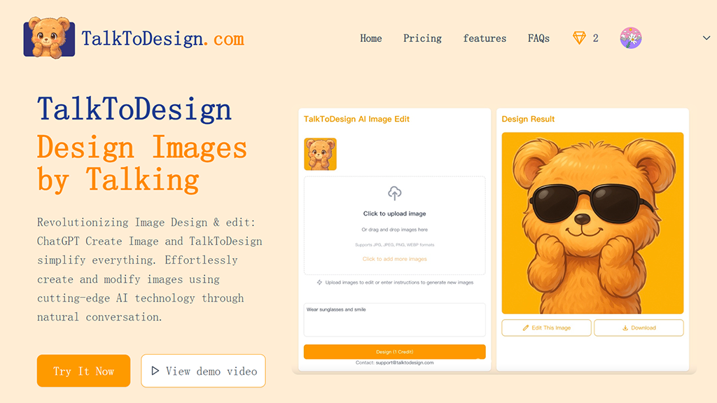 TalkToDesign uses AI to let users edit images through conversational prompts, offering a simpler alternative to traditional image editing software.

