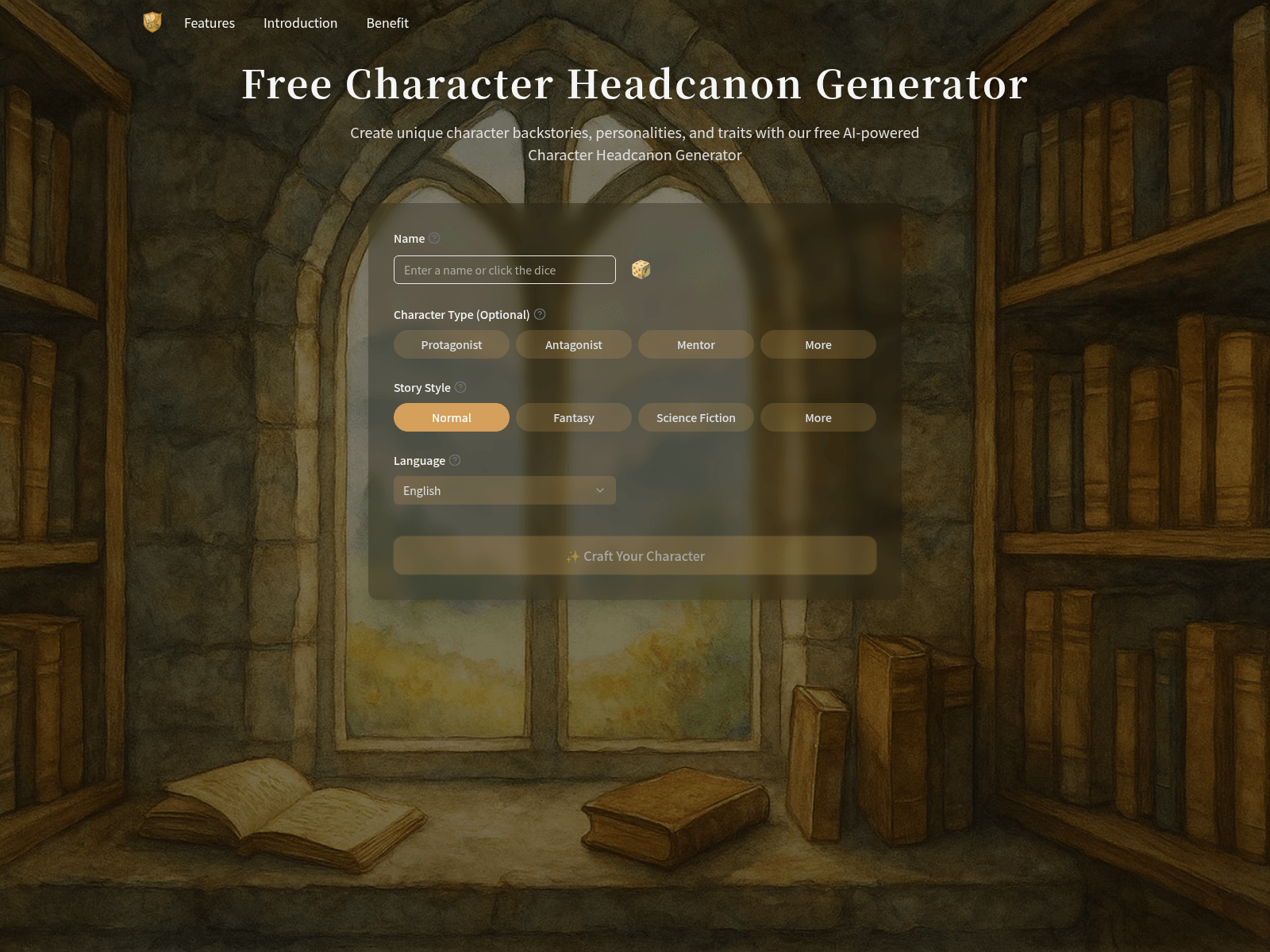 AI-powered character headcanon generator; creates unique character profiles and stories.

