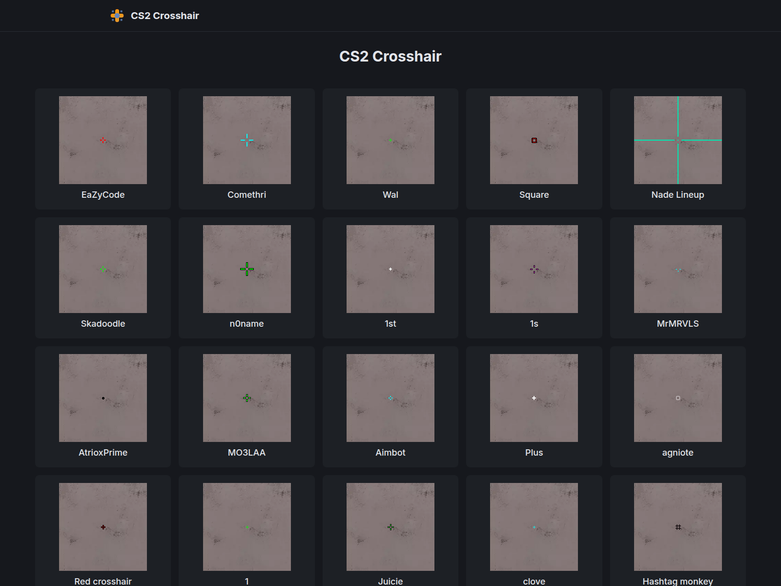 A database of CS2 crosshairs from pro players and the community, offering a generator and FAQs.
