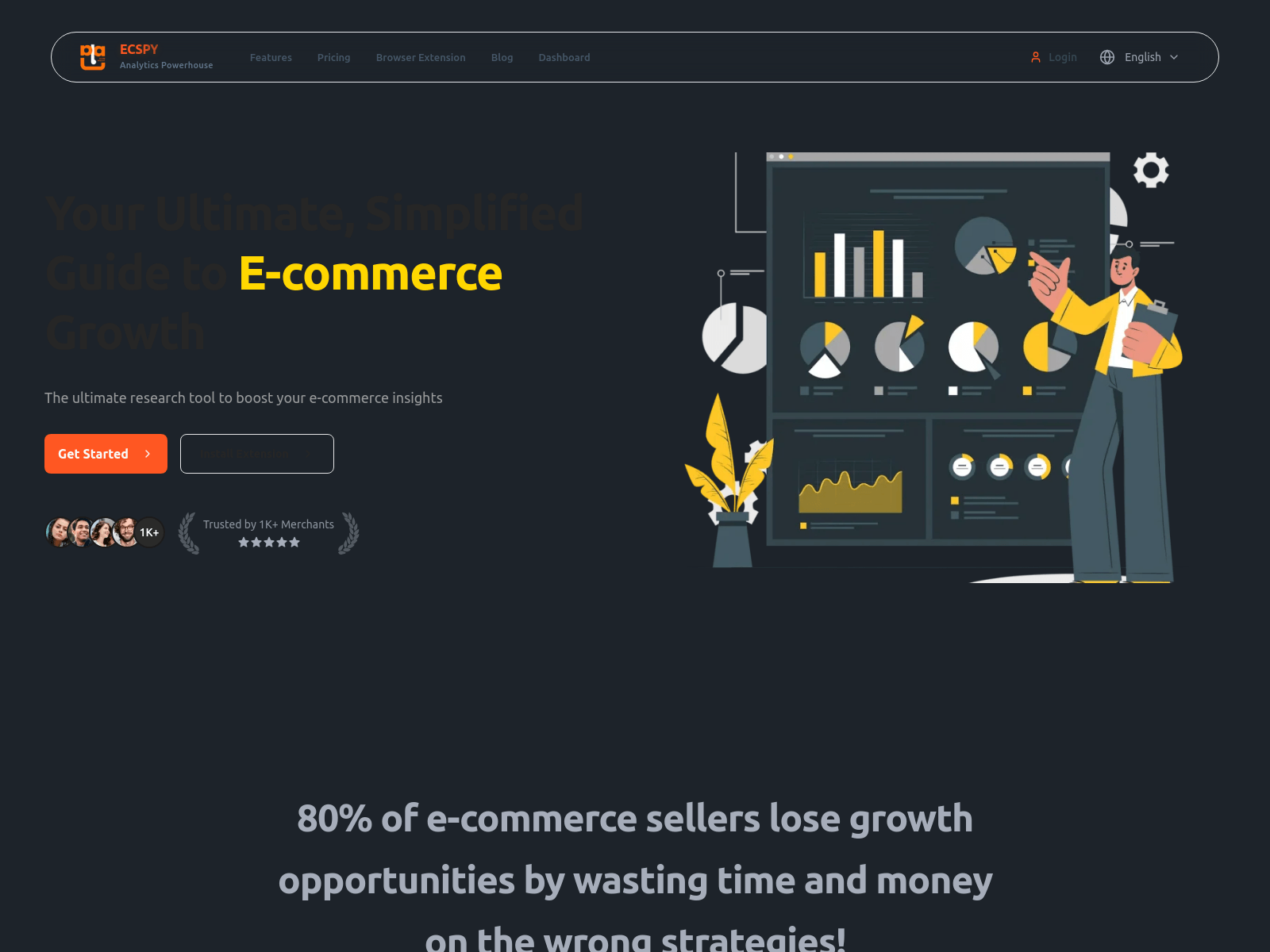 ECSPY: AI-powered e-commerce analytics for Shopify & WordPress;  gain insights, optimize strategies, and boost sales.
