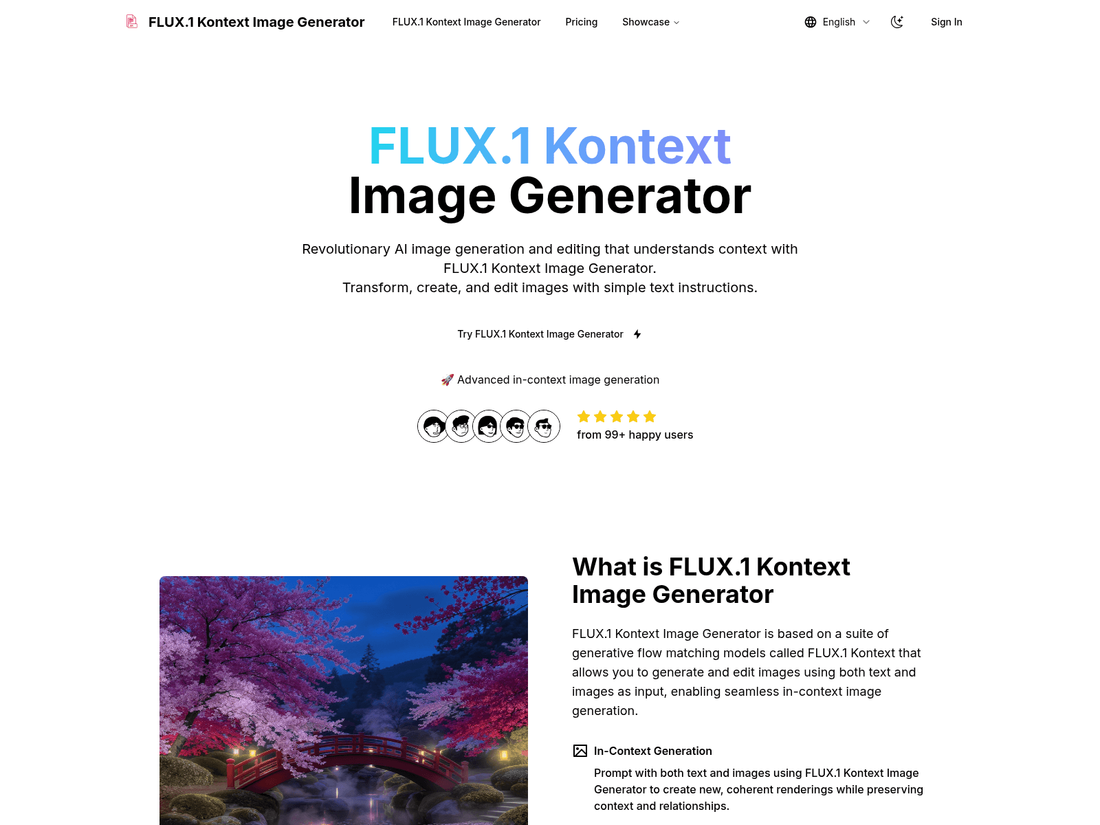 FLUX.1 Kontext:  AI image generation and editing with context understanding, character consistency, and local editing capabilities.
