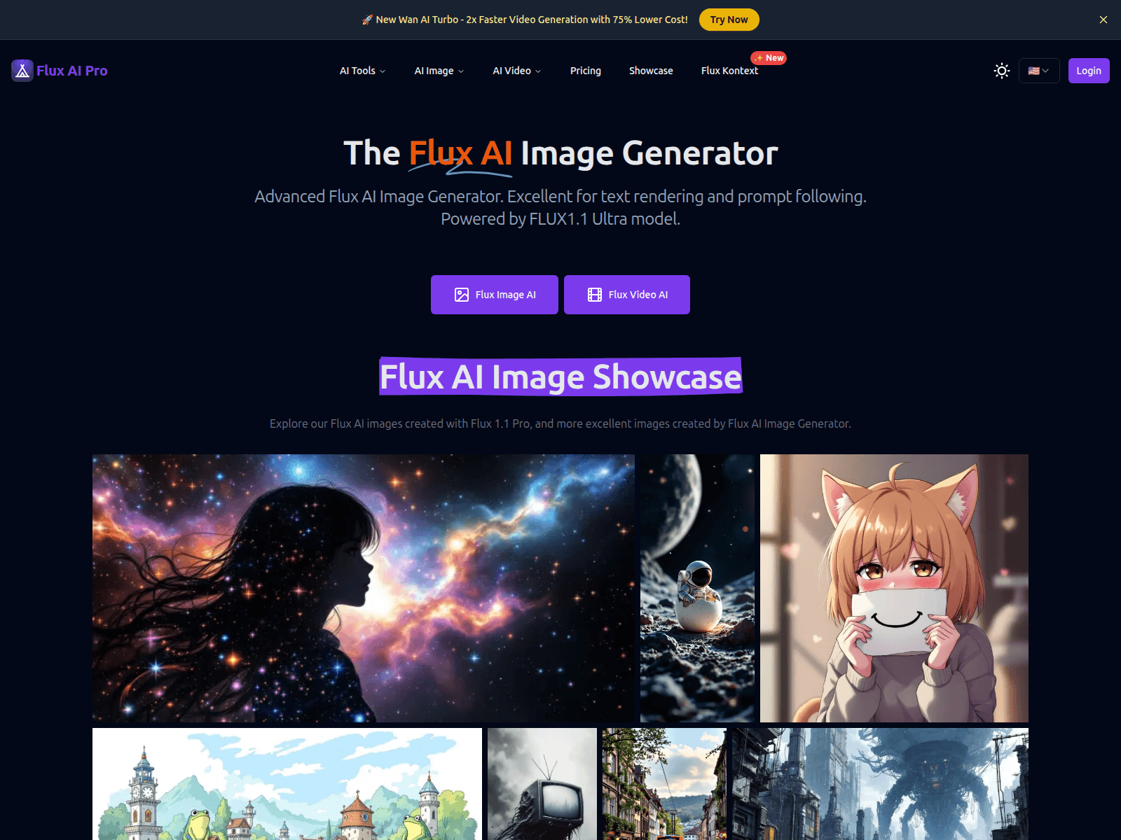 Flux AI Pro offers an advanced AI image generator, excelling in text rendering and prompt following, powered by the FLUX.1 model.
