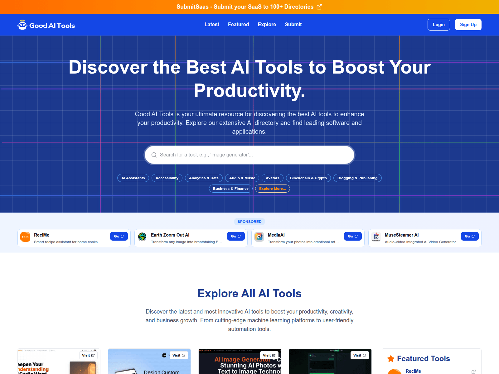 Good AI Tools:  A directory of AI tools categorized by function to boost productivity.

