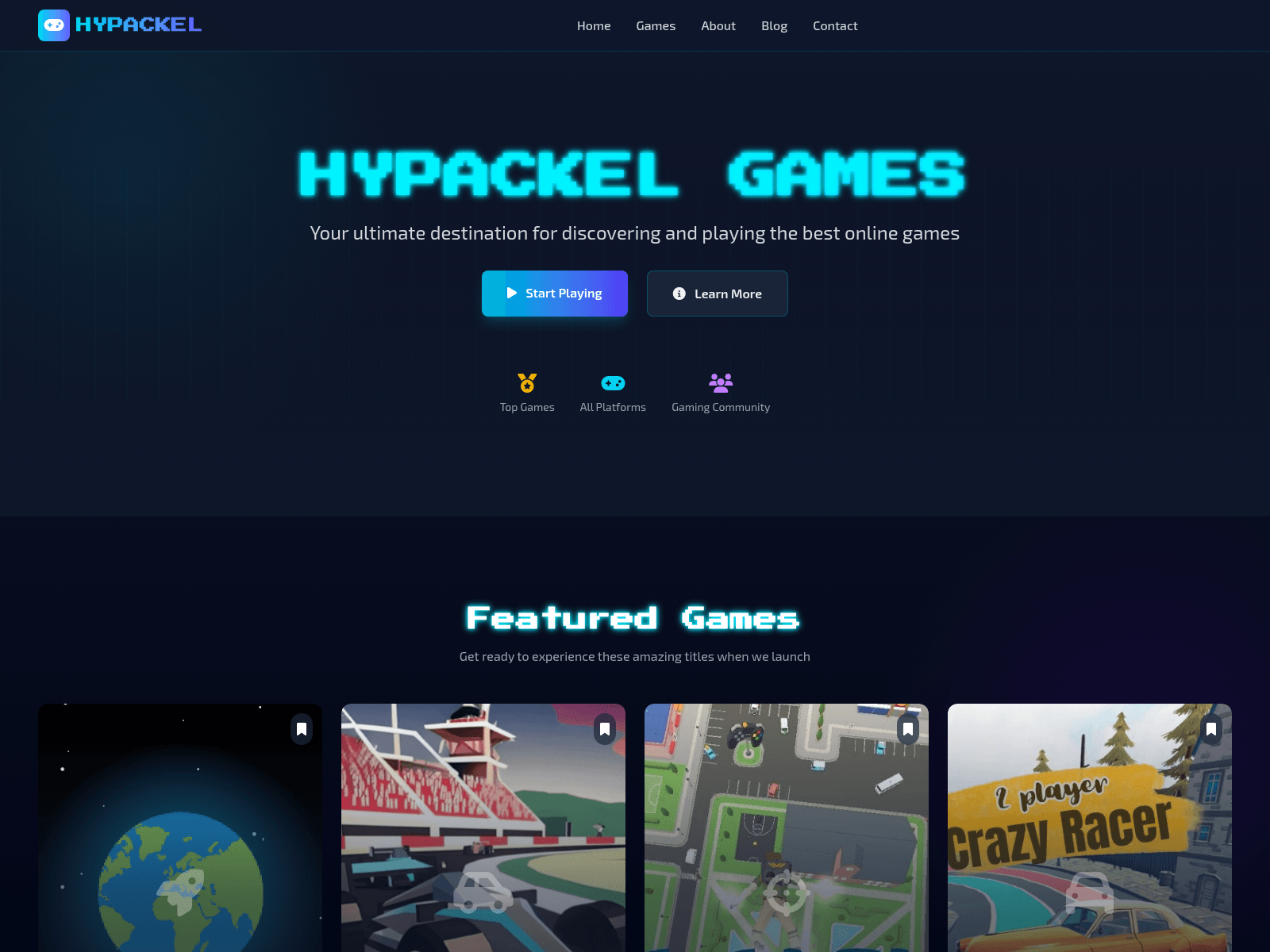 Hypackel Games:  A platform for playing free online games across various genres,  featuring a growing library and active community.
