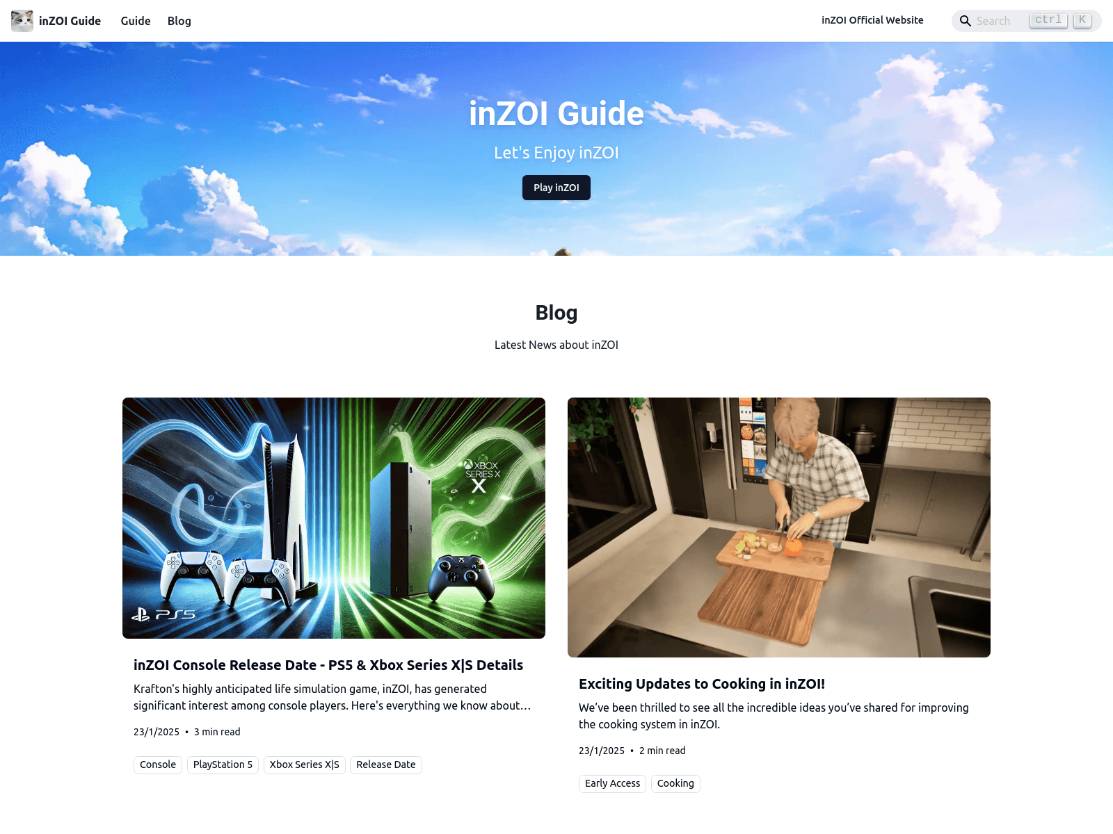 A comprehensive guide and blog providing resources, tutorials, and news for the inZOI gaming community.
