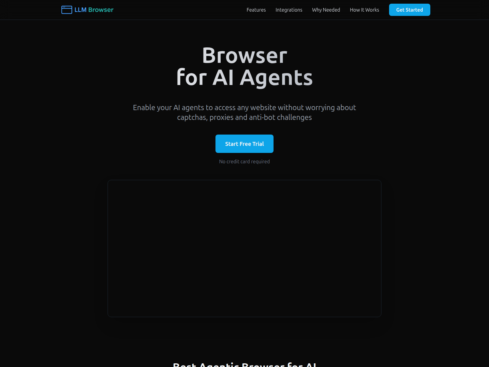 LLM Browser:  A cloud-based agentic browser for AI, enabling website access for AI agents, bypassing anti-bot measures.
