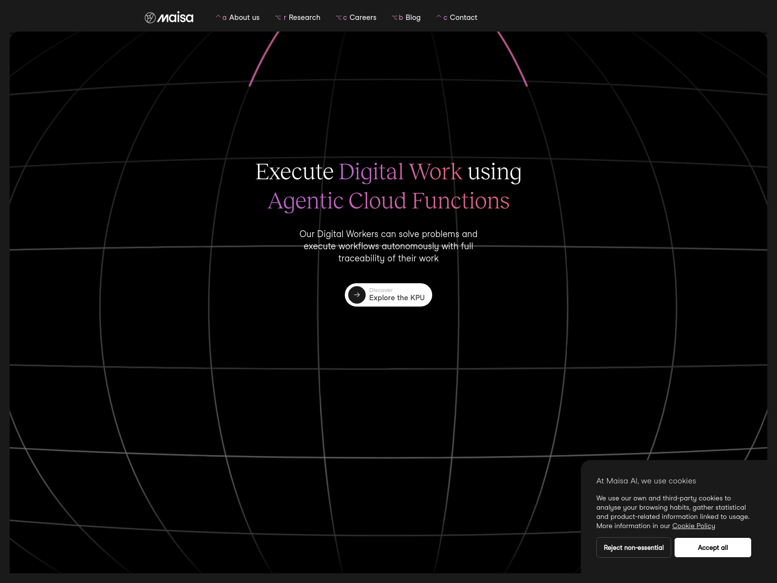 Maisa AI: A research lab pushing applied AI frontiers by overcoming limitations and developing safe, agentic cloud functions and digital workers.
