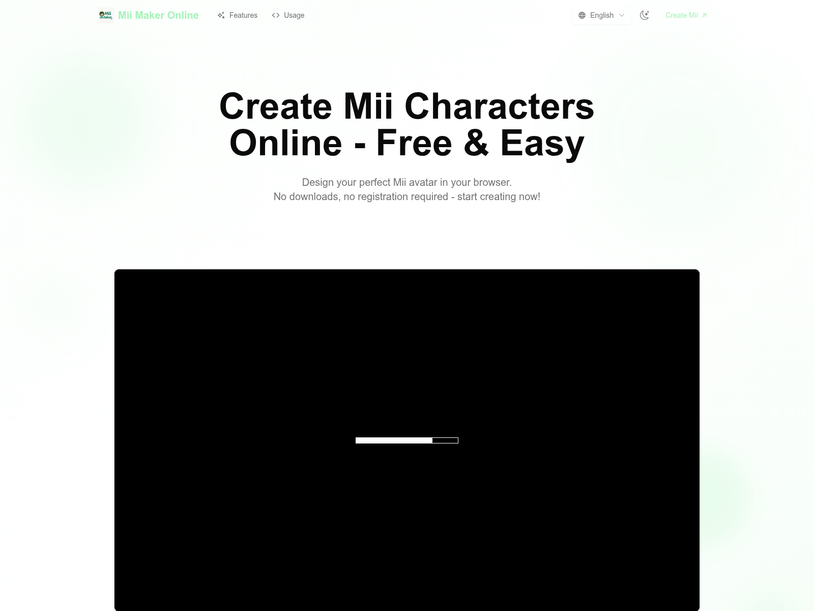 A free online Mii character creator with extensive customization options,  no downloads or registration required.

