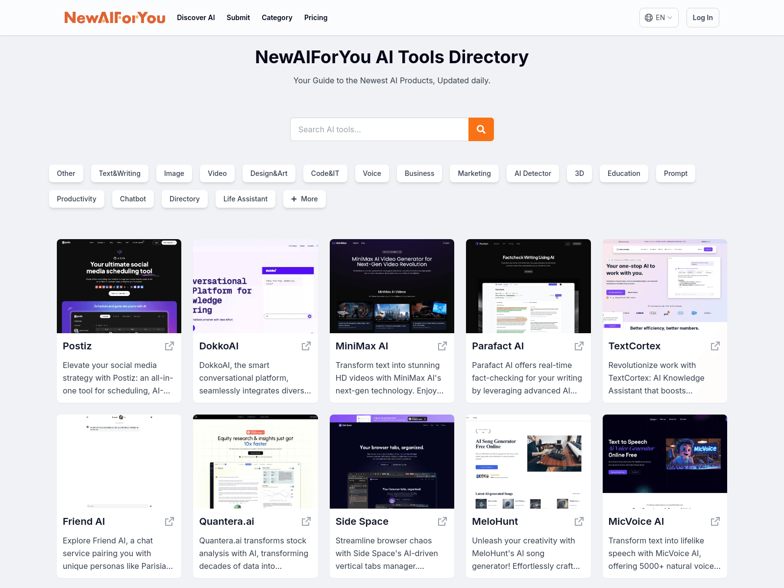 A daily-updated directory of the best AI tools in 2024, categorized for easy discovery and submission.
