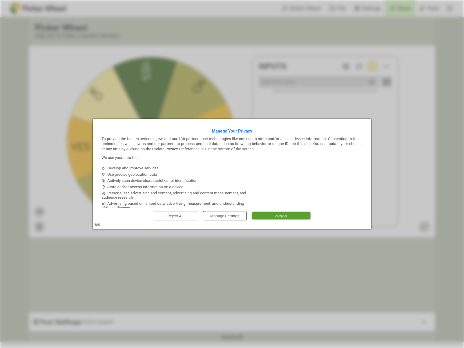 Picker Wheel: Spin to decide. Customize choices, share results easily.
