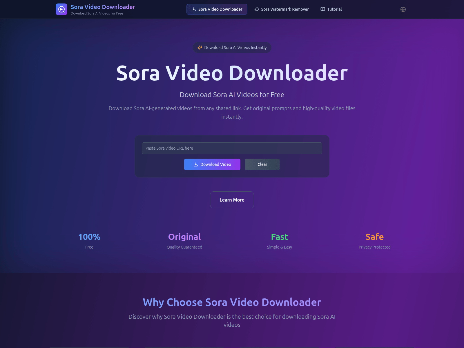 Download Sora AI videos and prompts instantly, easily, and for free.