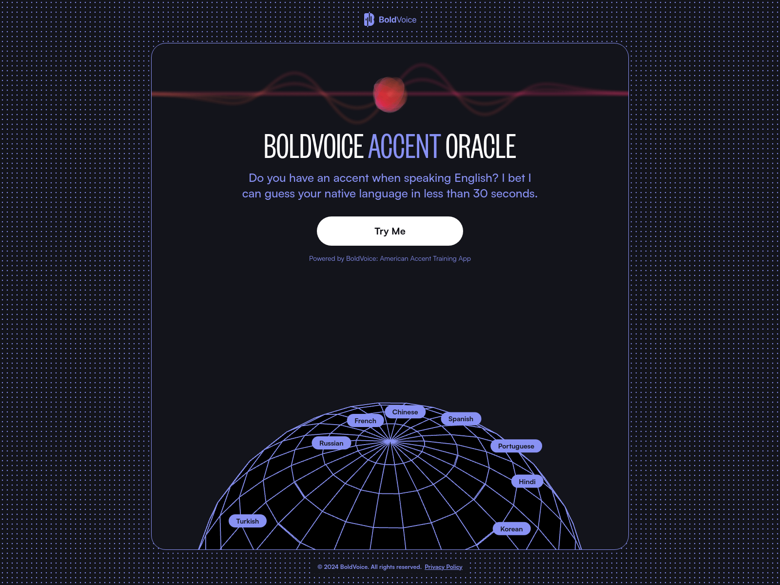 AI-powered accent detection tool to analyze English pronunciation and identify non-native accents.  Provides instant results and helps improve speaking skills.
