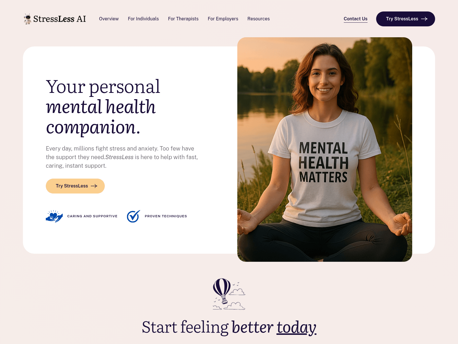 StressLess AI provides mental health support via WhatsApp or web chat, easing stress, anxiety, and burnout symptoms.
