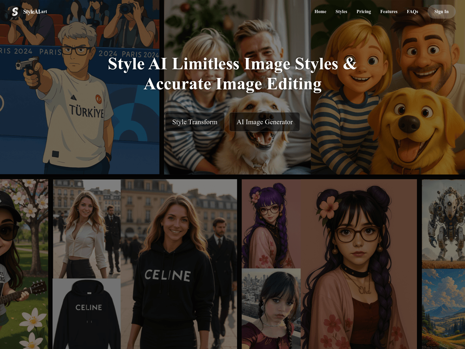 Style AI: AI-powered image and video style transfer, generation, and editing using intuitive controls and natural language commands.

