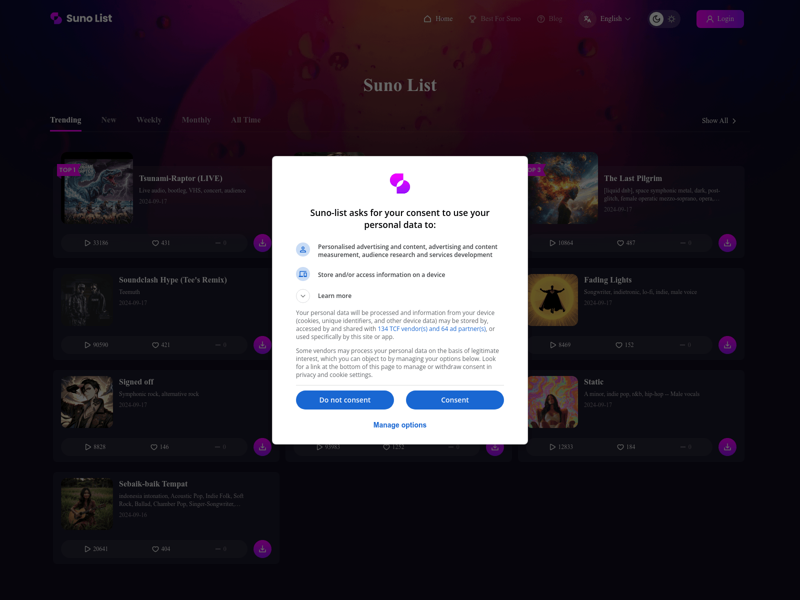 Suno-list: Daily updated top 10 trending AI music charts with expert reviews.

