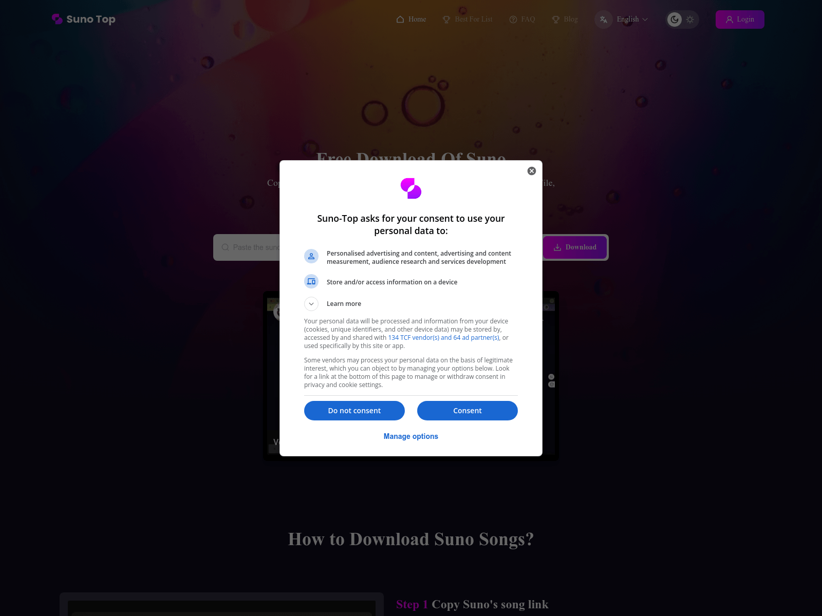 Suno-Top: A free music downloader for Suno AI, providing MP3s, lyrics, cover art, and prompts.
