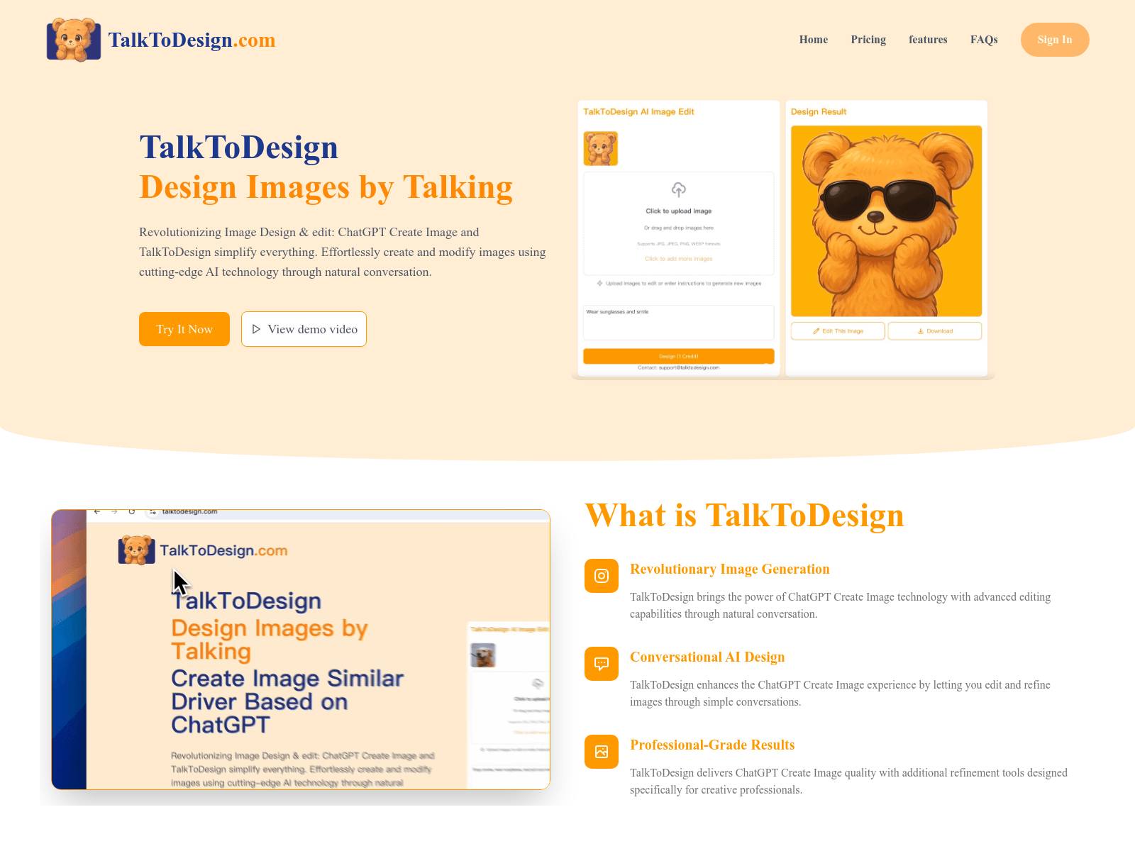TalkToDesign uses AI to let users edit images through conversational prompts, offering a simpler alternative to traditional image editing software.
