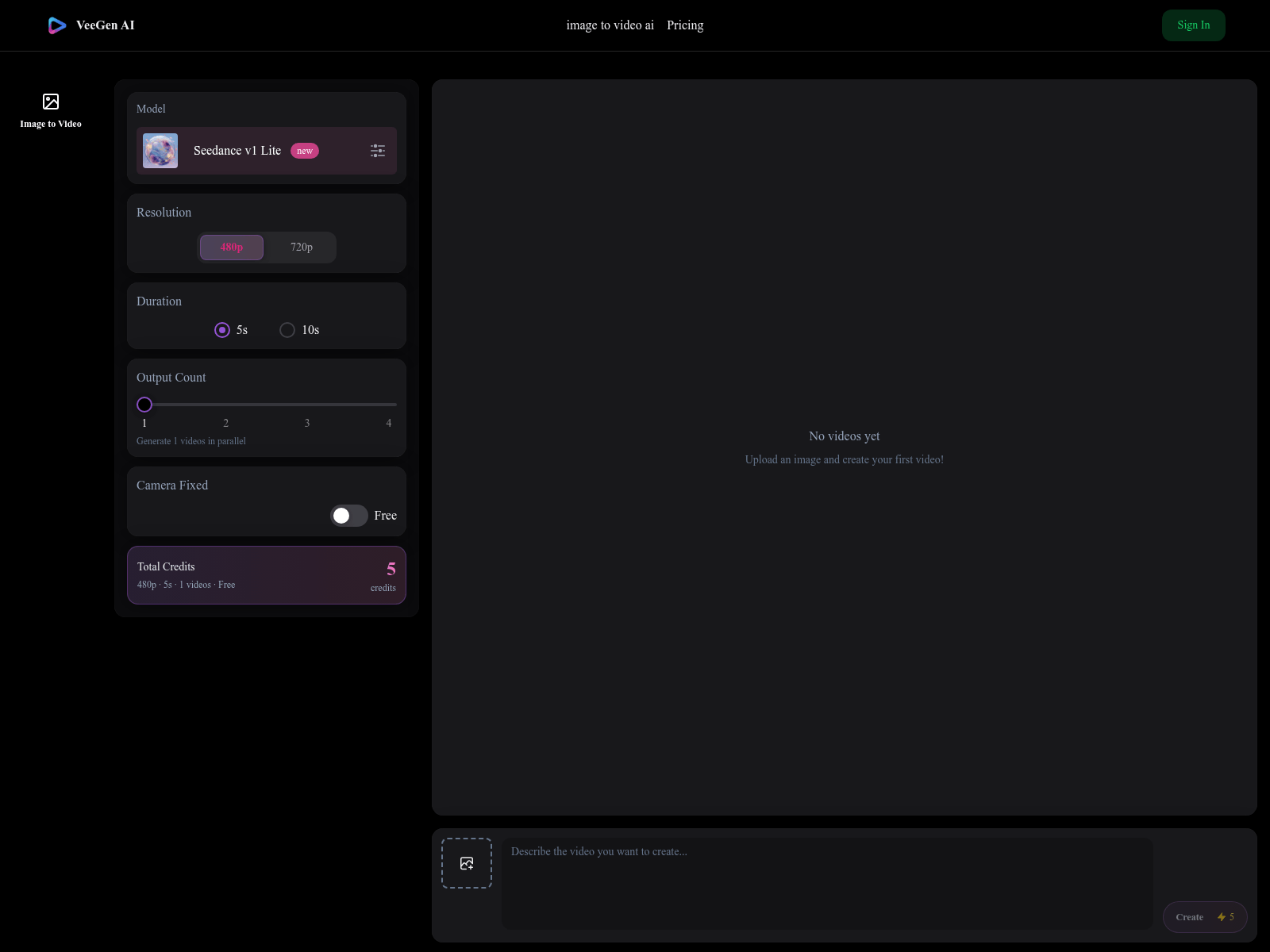 VeeGen AI:  Free online image-to-video AI generator; create dynamic videos from photos without watermarks.

