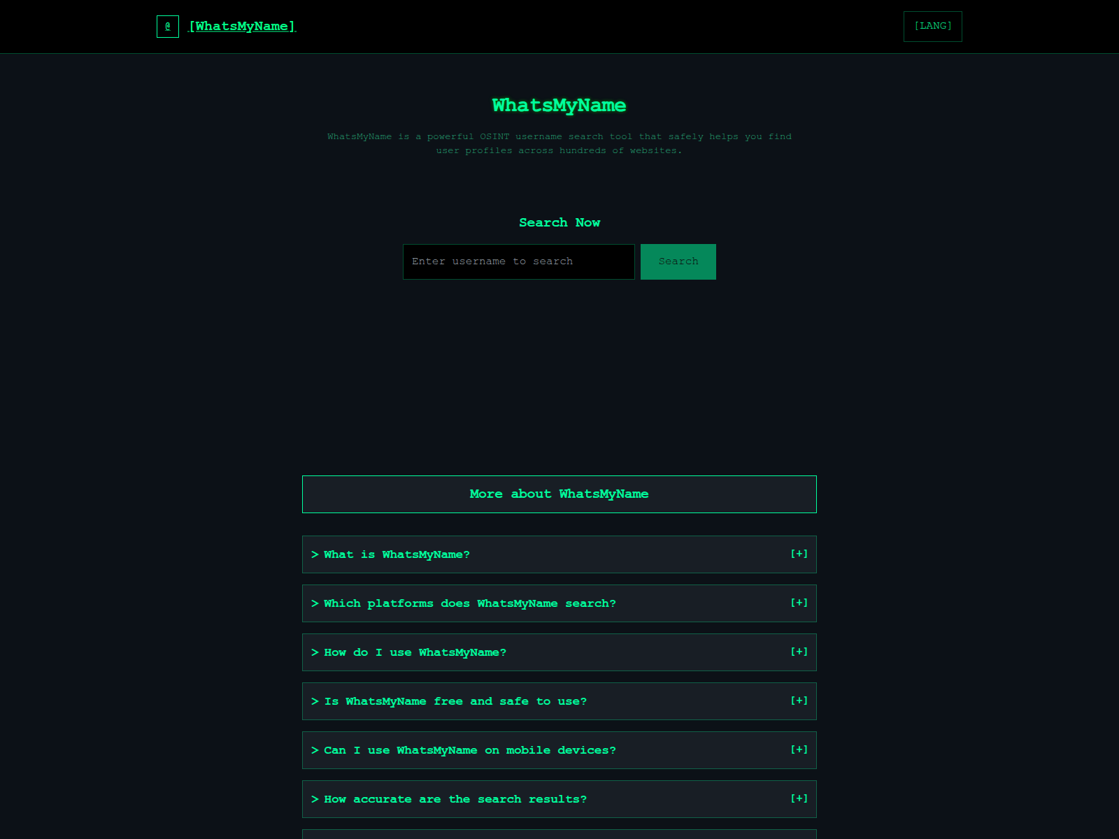 WhatsMyName is a free OSINT tool to search usernames across 1000+ platforms, helping users find profiles safely and efficiently.
