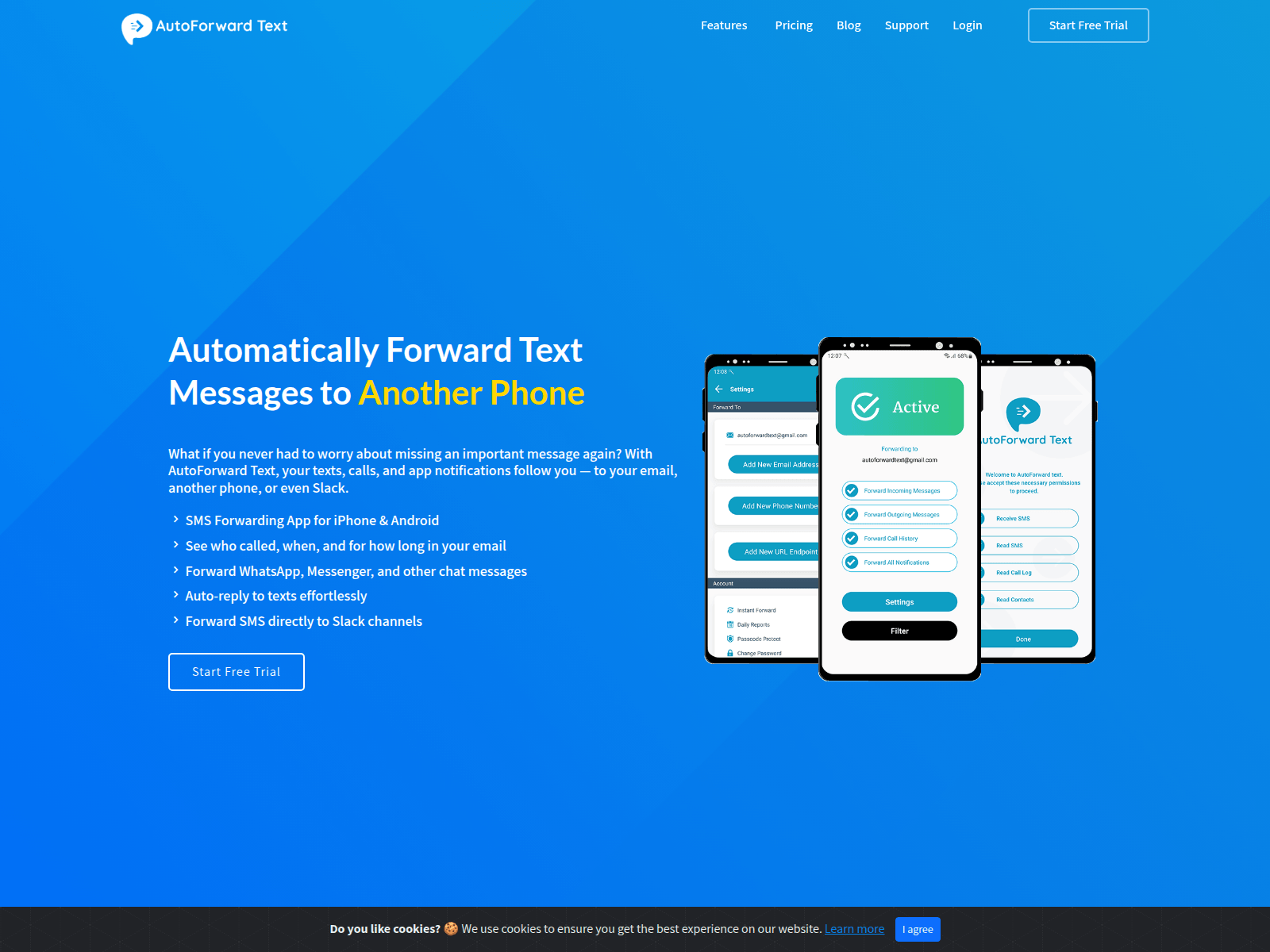 Never miss a message again: forward texts, calls, and app notifications easily.