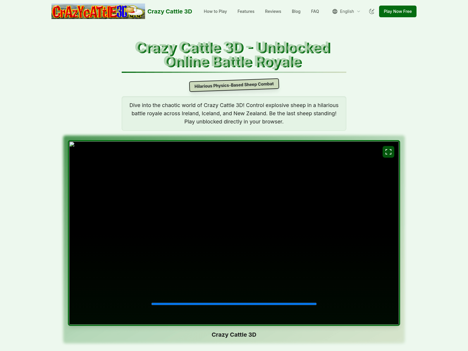 Crazy Cattle 3D: A free, unblocked 3D online battle royale game featuring hilarious physics-based sheep combat across multiple maps.

