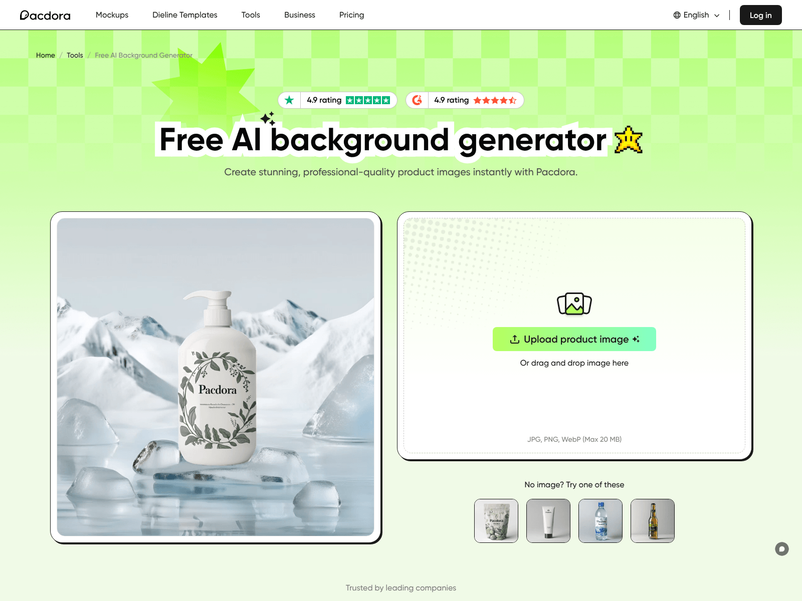 Pacdora's free AI background generator creates realistic backgrounds for product images in minutes.
