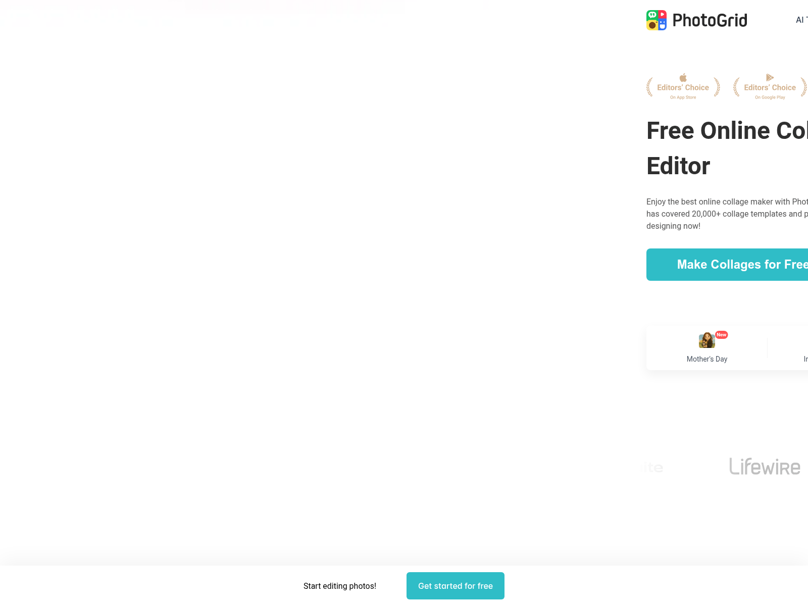 PhotoGrid: Free online collage maker and photo editor with AI tools, thousands of templates, and easy-to-use features.
