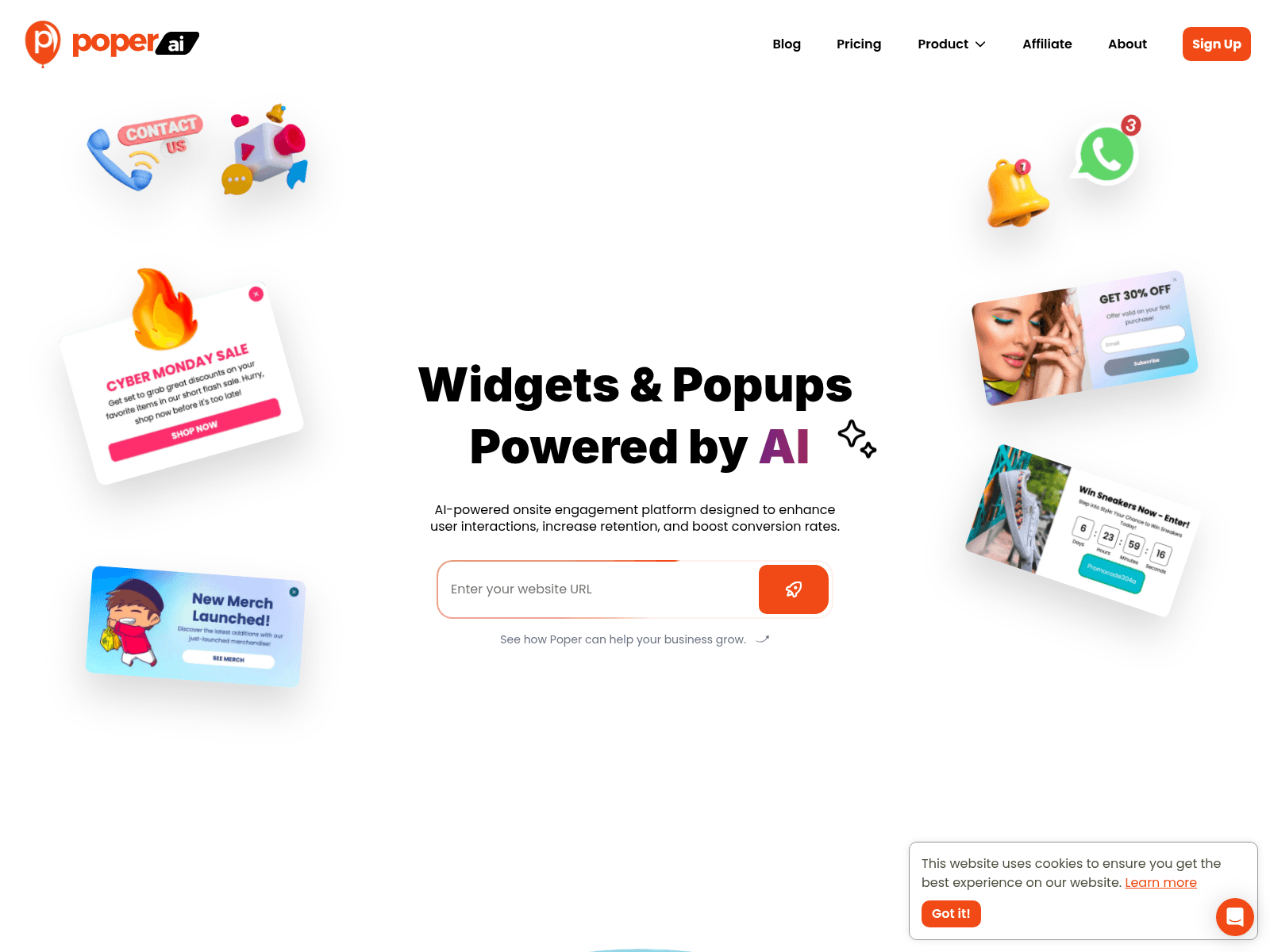 Poper: AI-powered website engagement platform boosting user interaction, retention, and conversions via smart popups and widgets.
