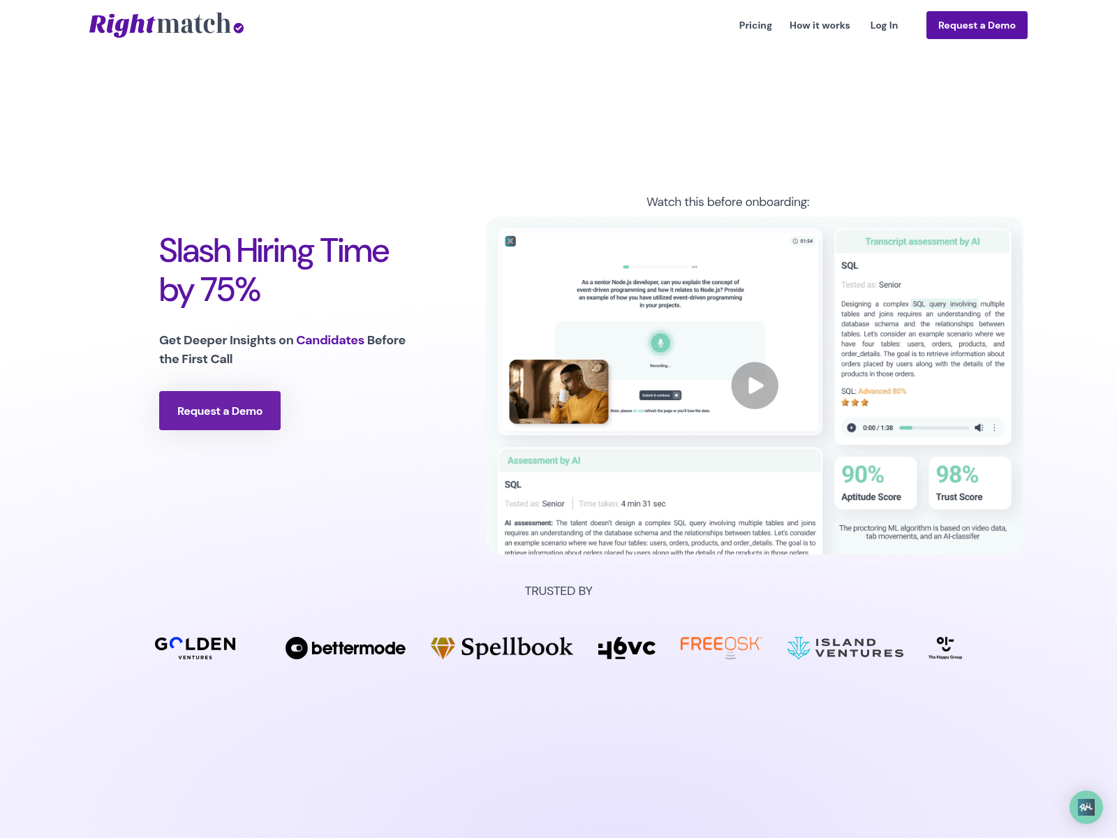 RightMatch AI: An AI-powered talent vetting platform streamlining qualification and vetting through AI-driven job matching.
