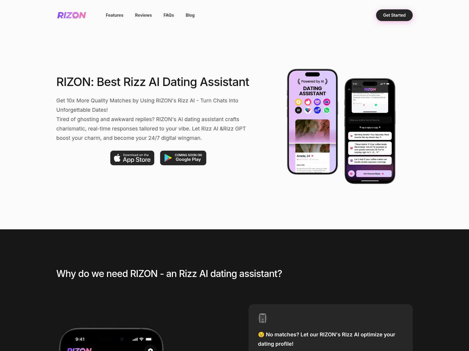 Rizon: AI-powered dating assistant enhancing profiles, generating engaging conversation starters, and crafting perfect responses for increased matches and unforgettable dates.

