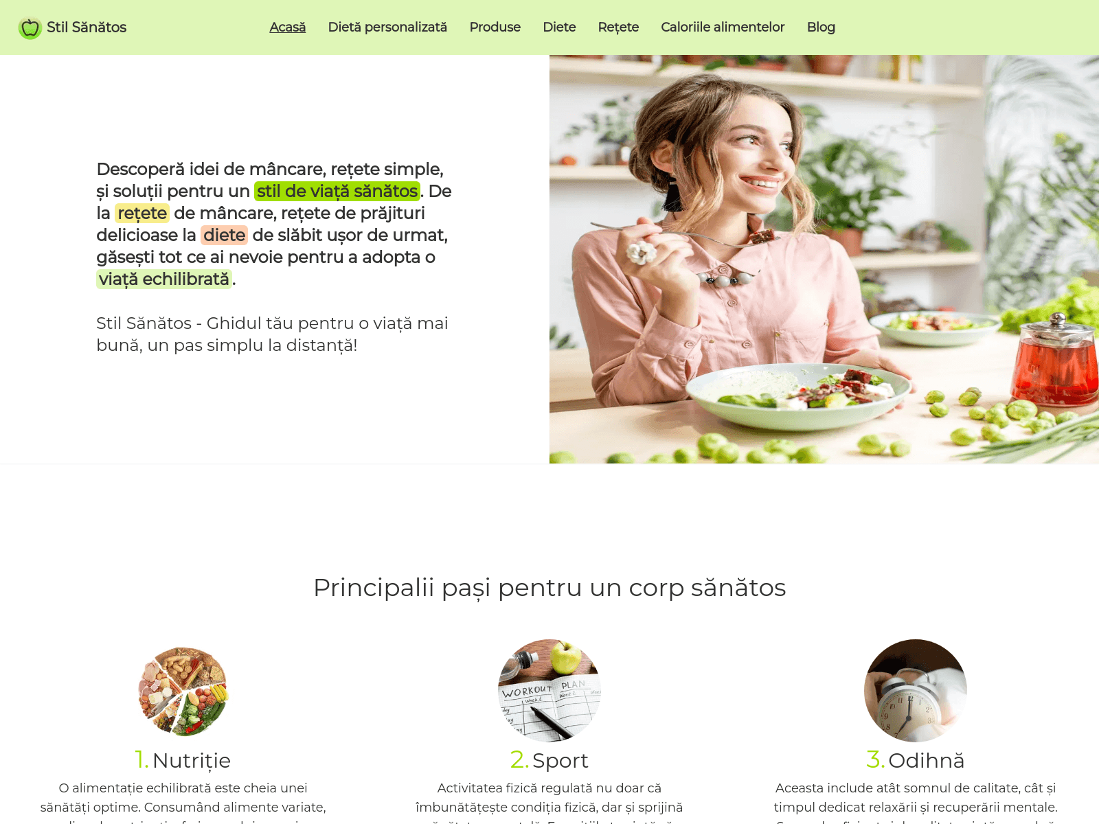 StilSanatos.ro offers practical advice and resources for a balanced lifestyle, including diets, personalized plans, recipes, and a blog.
