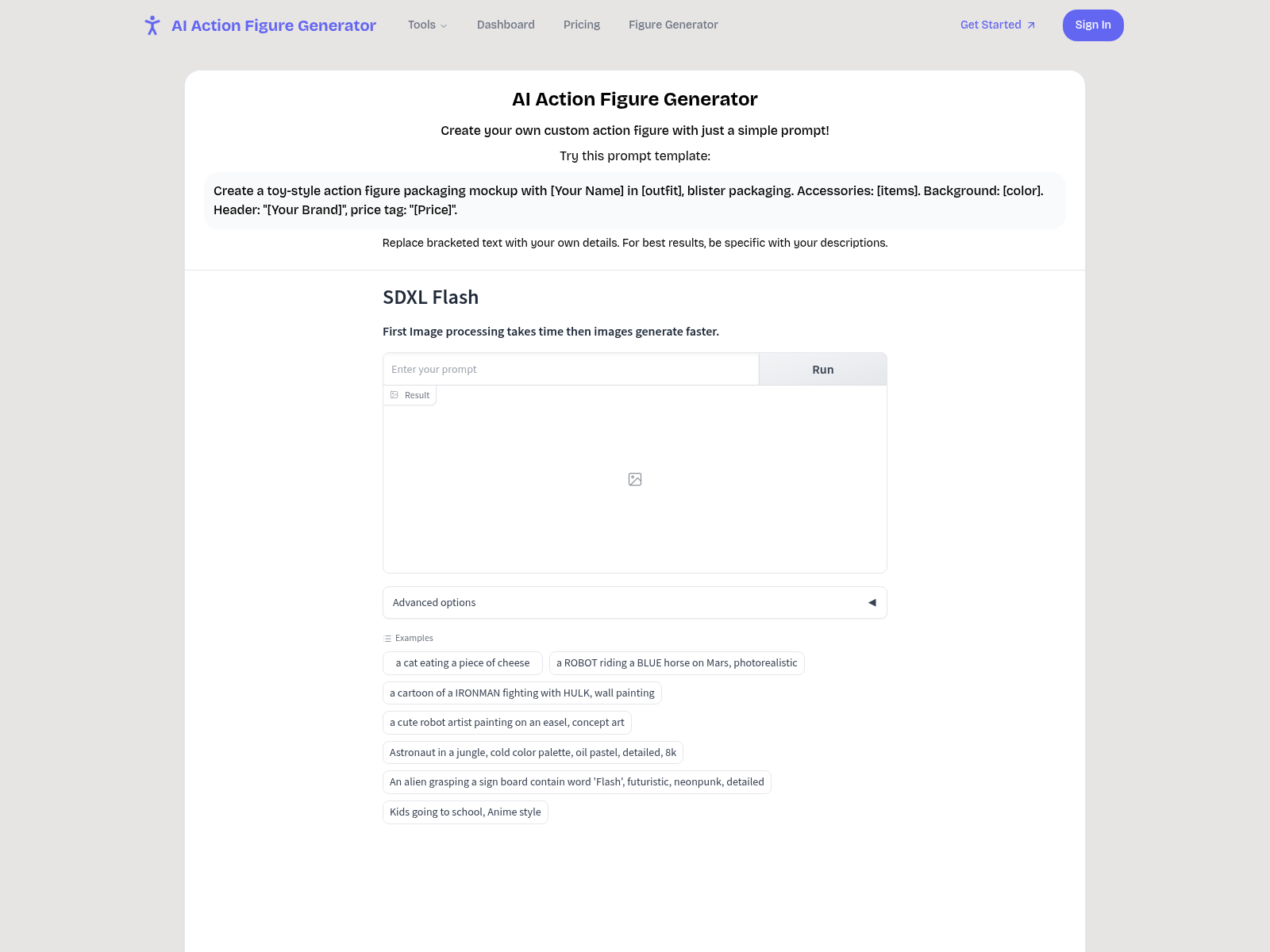 AI Action Figure Generator: Transforms photos into personalized, collectible-style action figures with realistic packaging and customizable accessories.