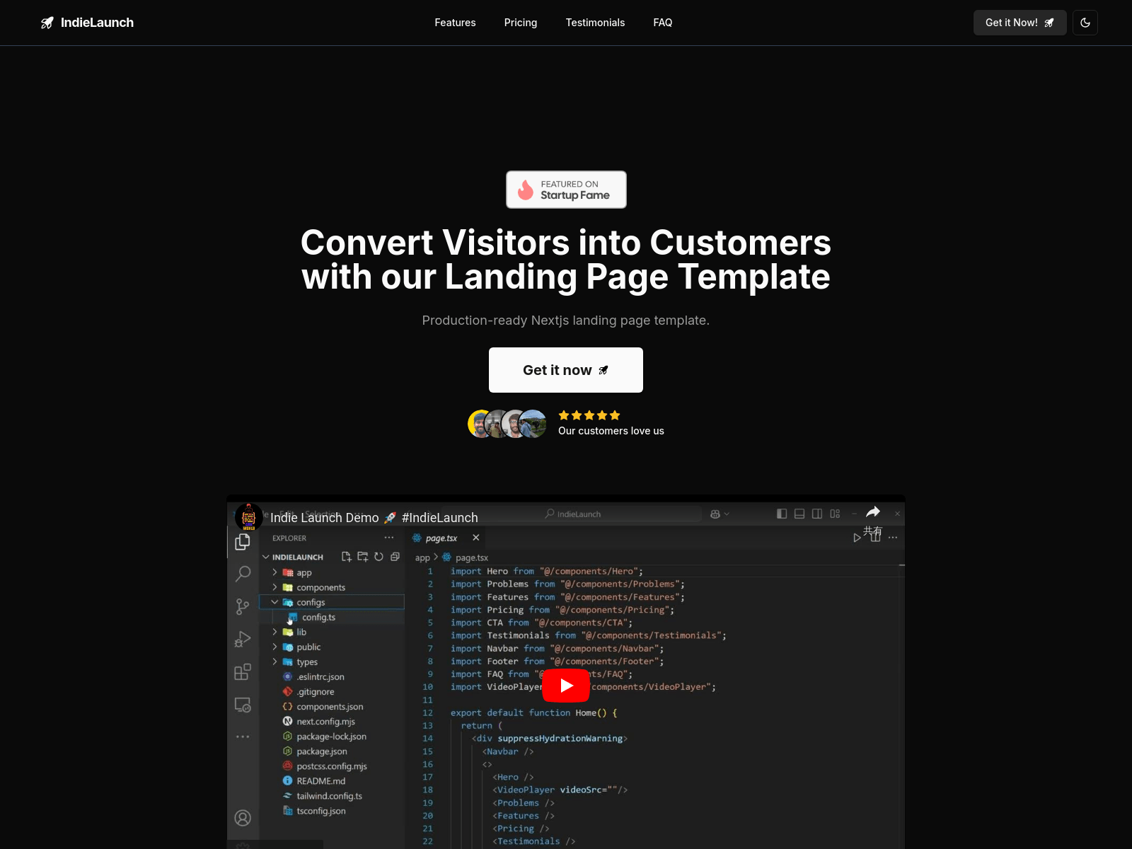 A Next.js landing page template for quickly launching MVPs.