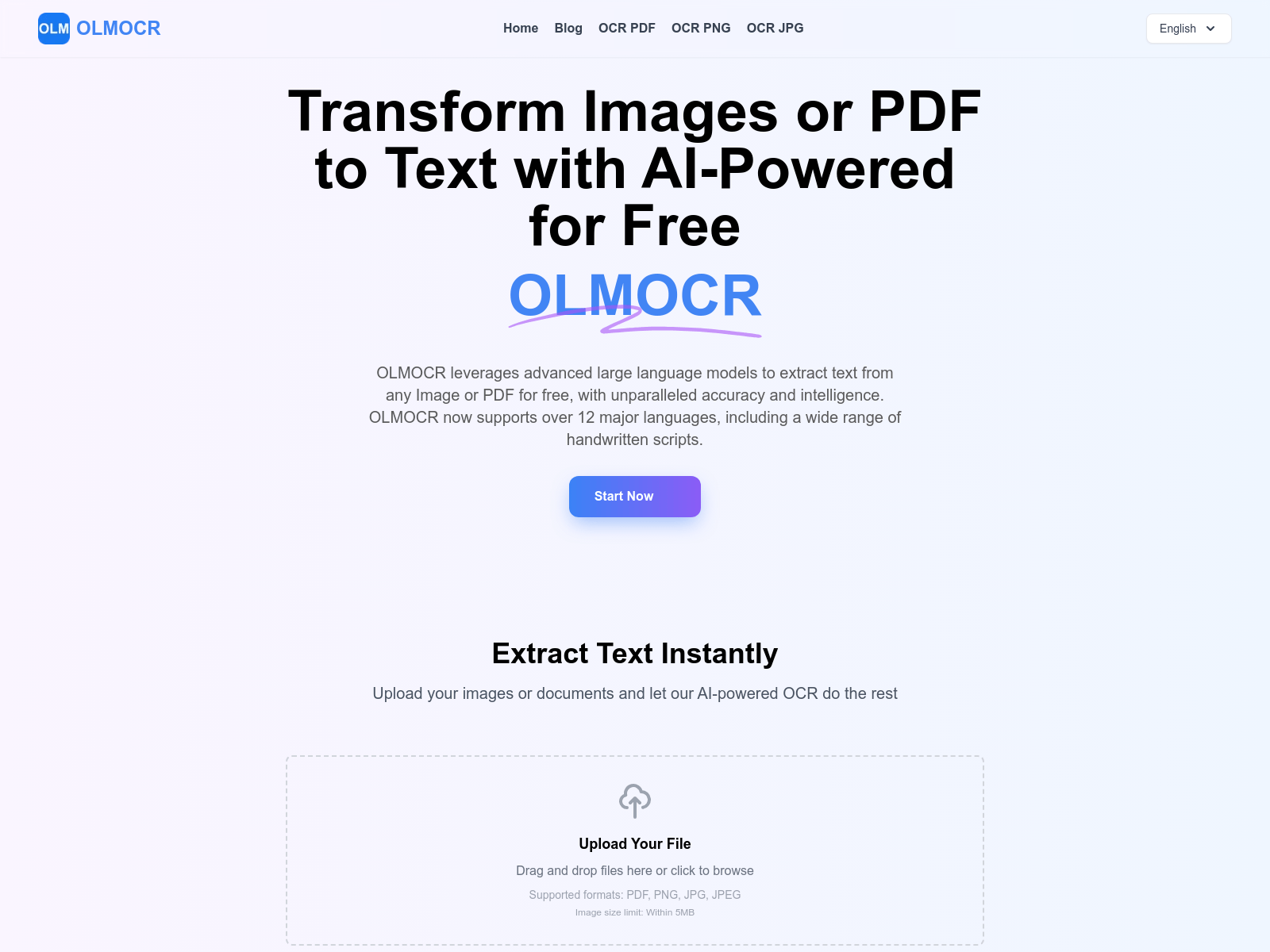 OLMOCR: Free AI-powered text extraction from images and PDFs, offering high accuracy and multilingual support.